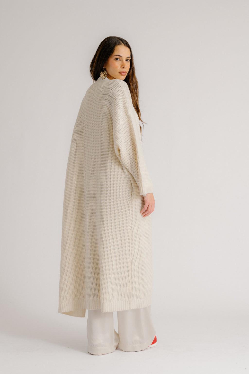 CEDAR SLOUCHY CASHMERE DUSTER | GARDENIA