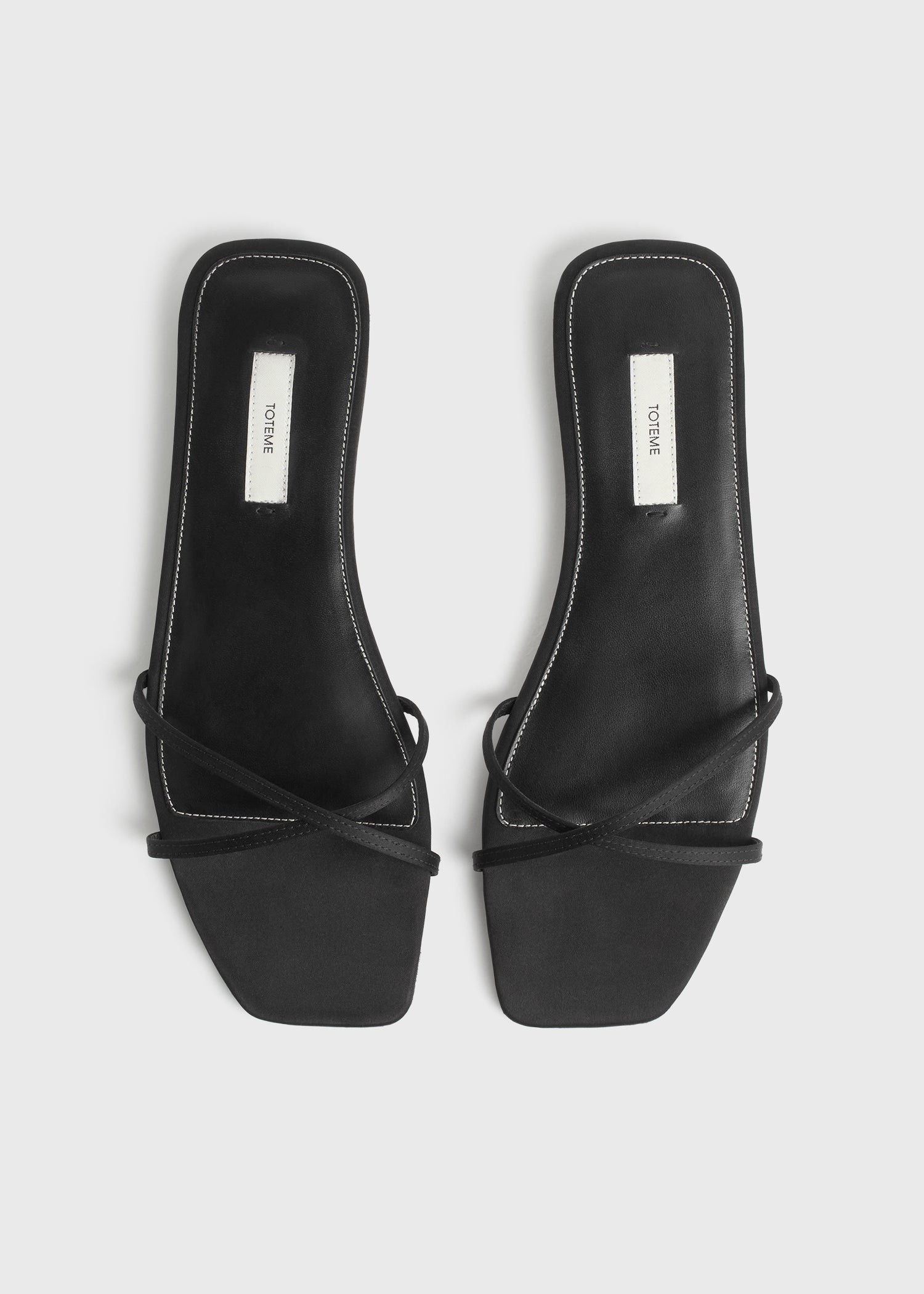 Satin crossover slides black