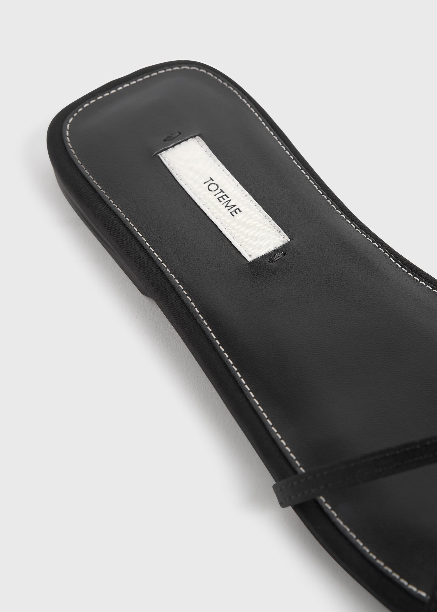 Satin crossover slides black