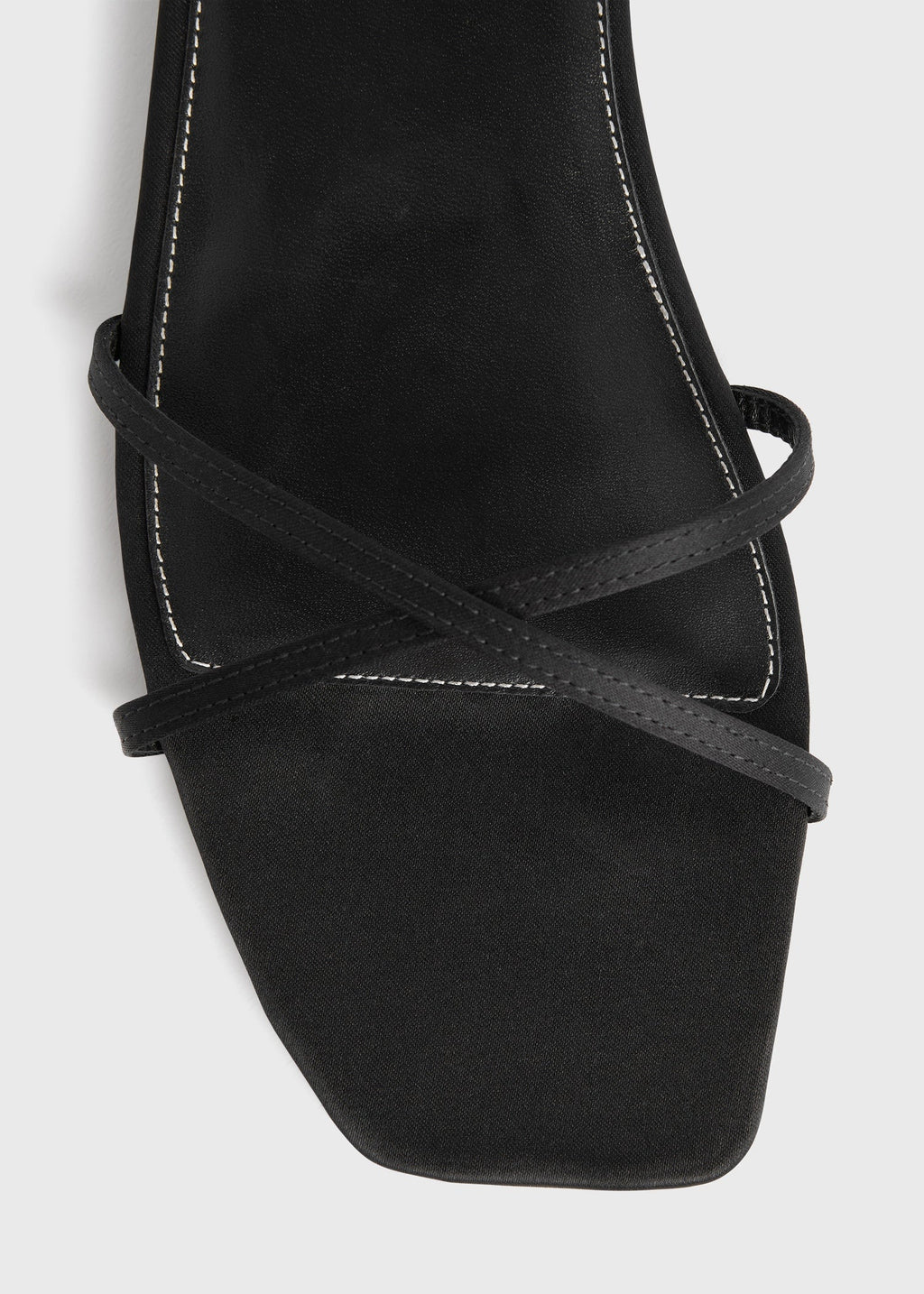 Satin crossover slides black
