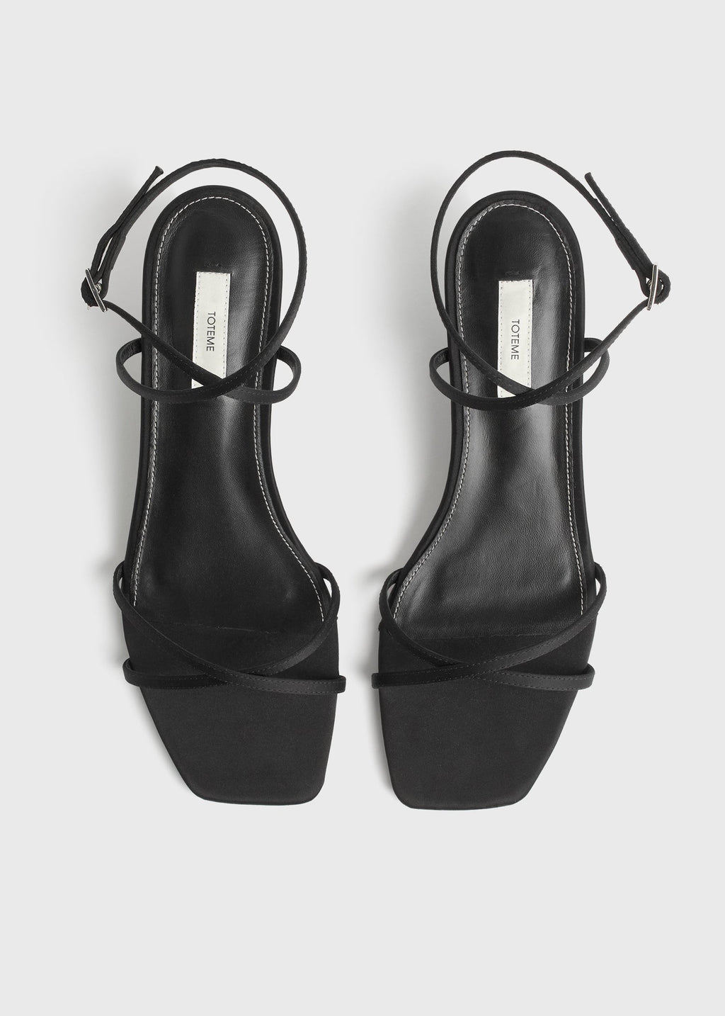 Satin crossover sandals black