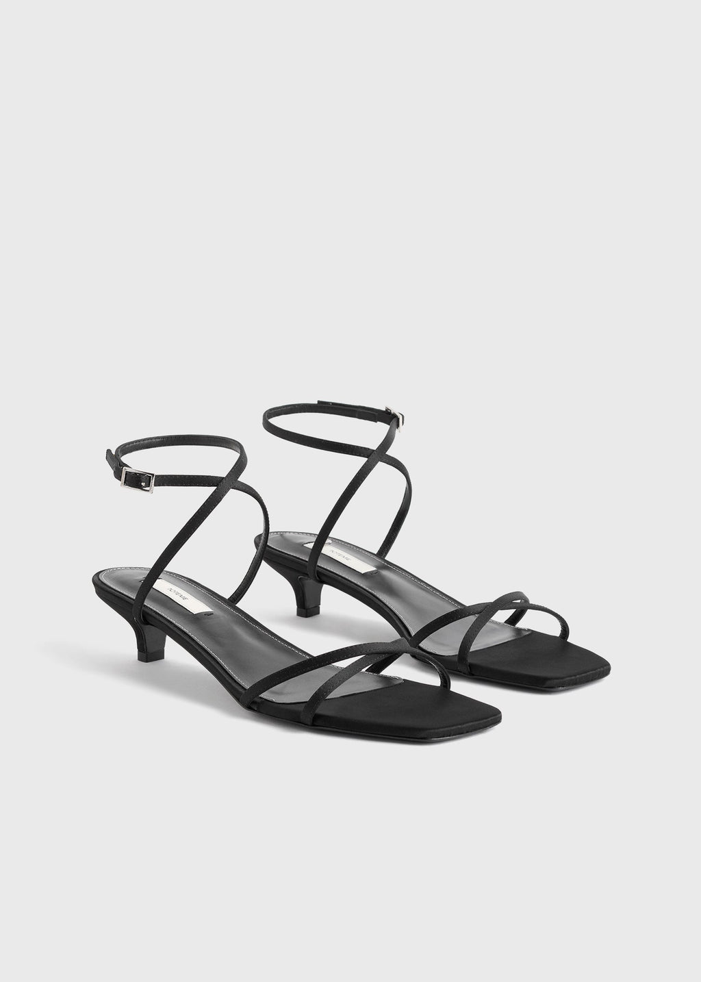 Satin crossover sandals black