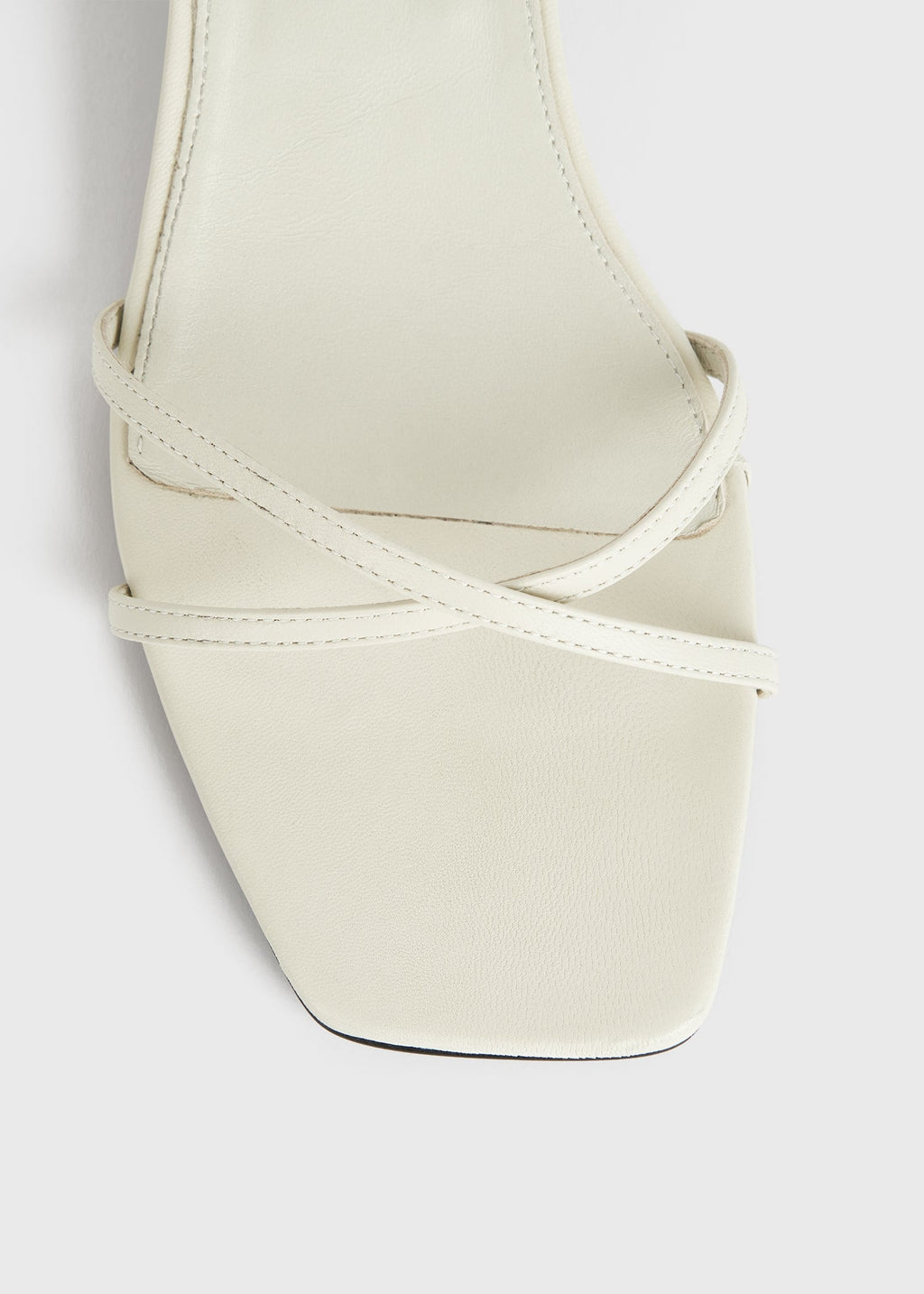 Leather crossover sandals off-white