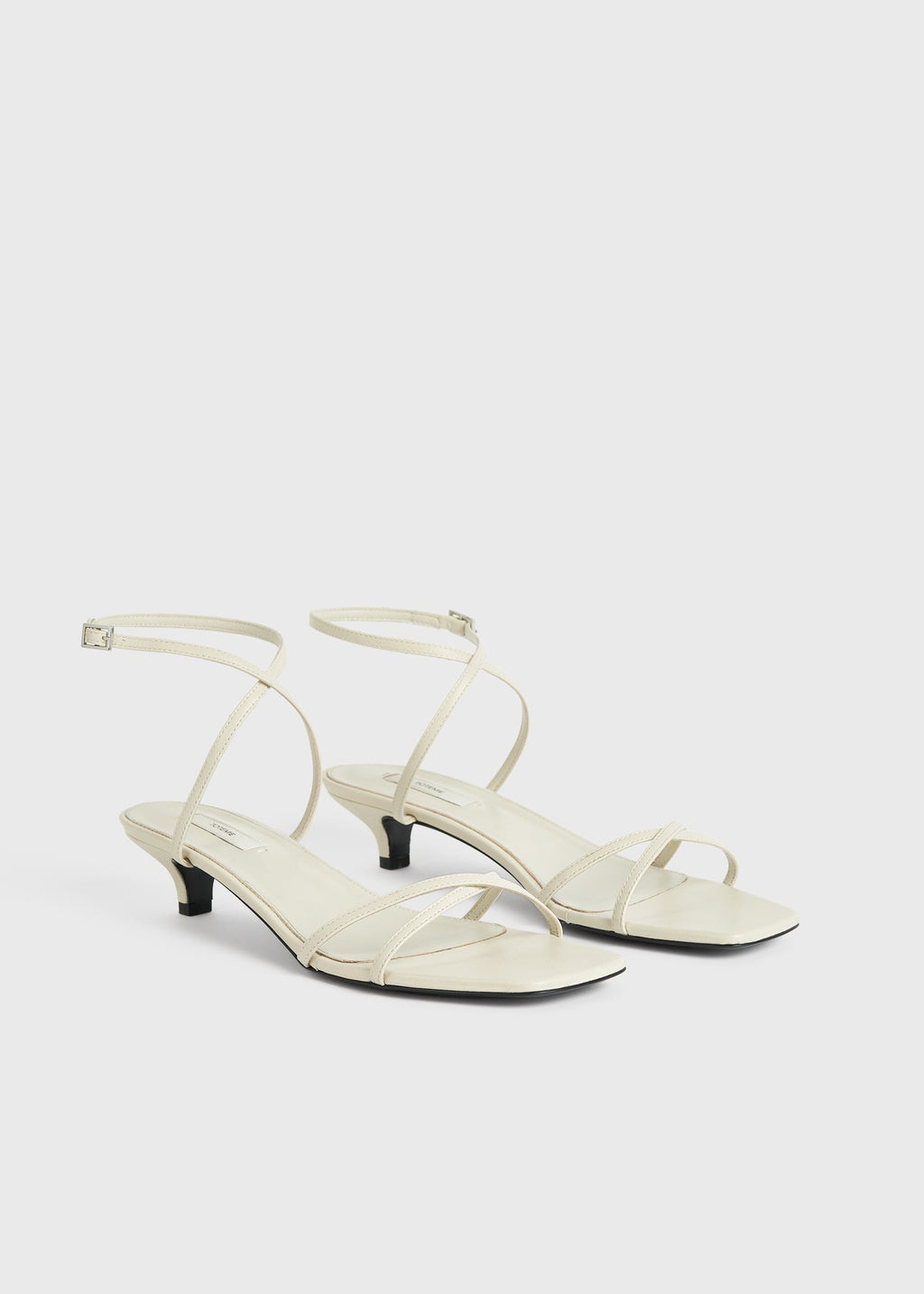 Leather crossover sandals off-white