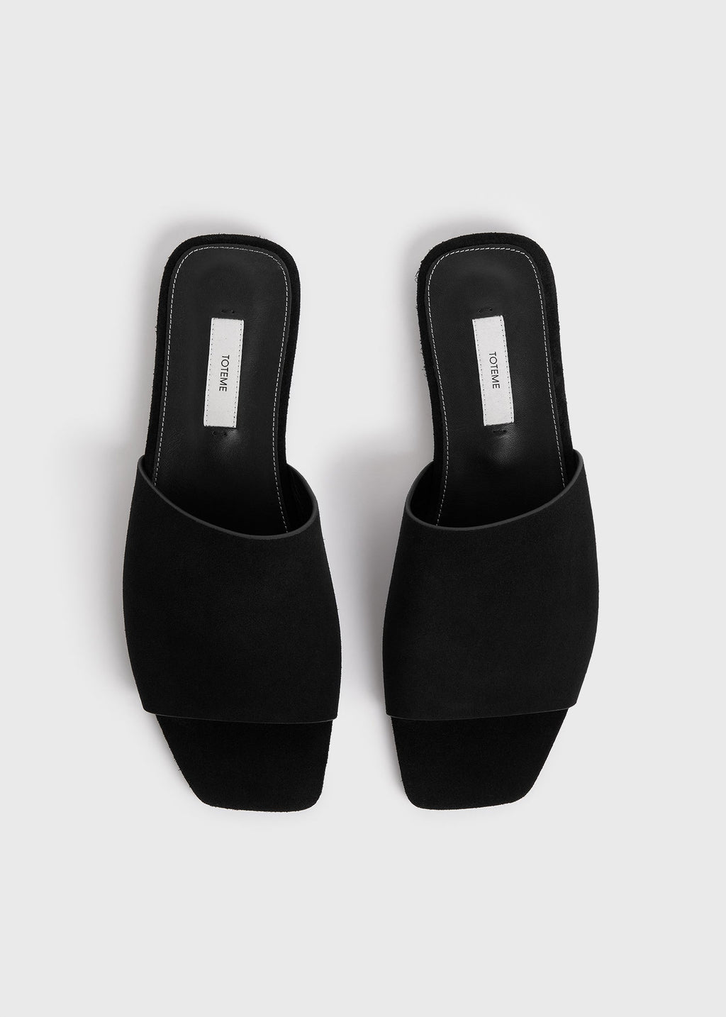 Velour-leather bandeau slides black