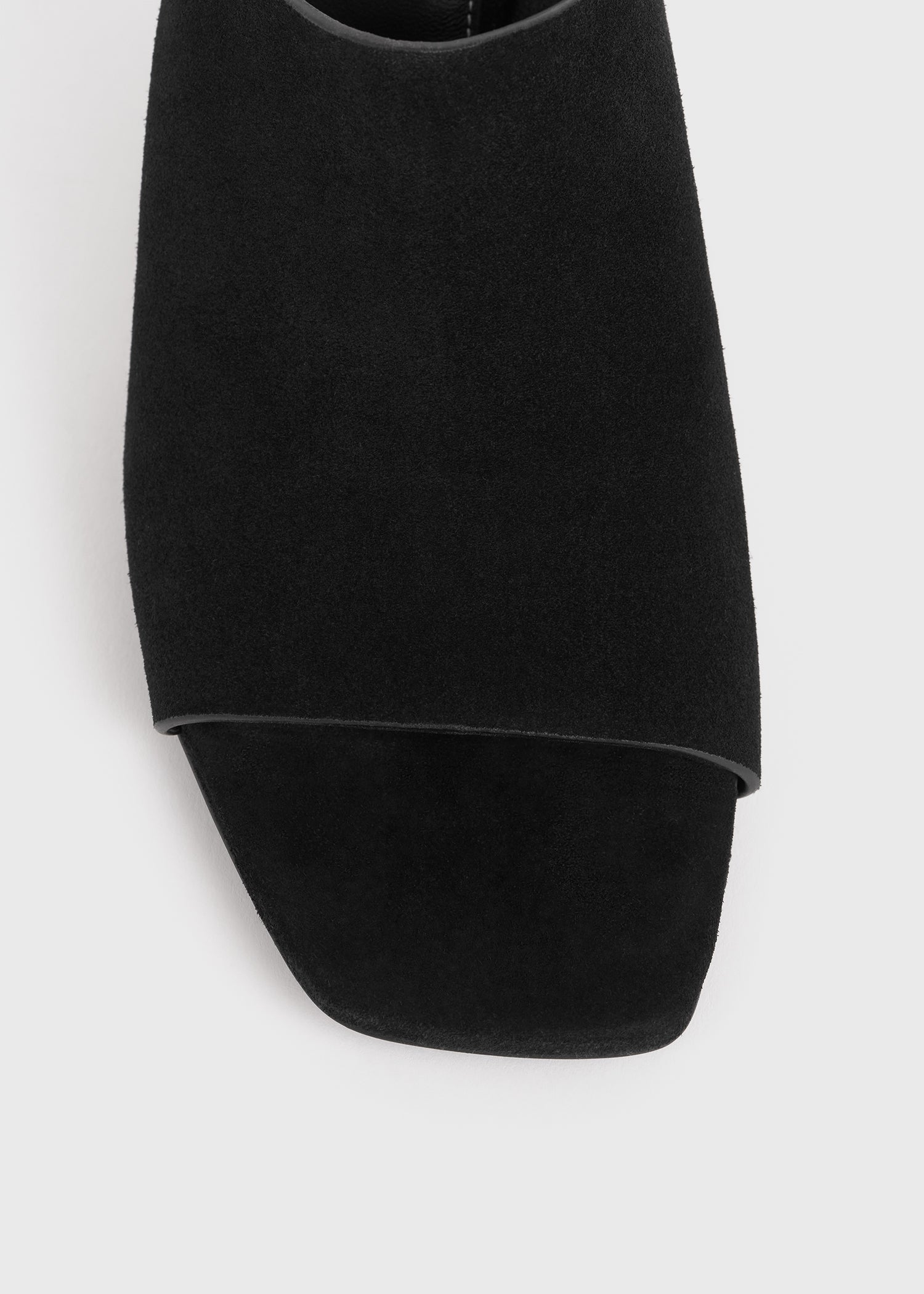 Velour-leather bandeau mules black