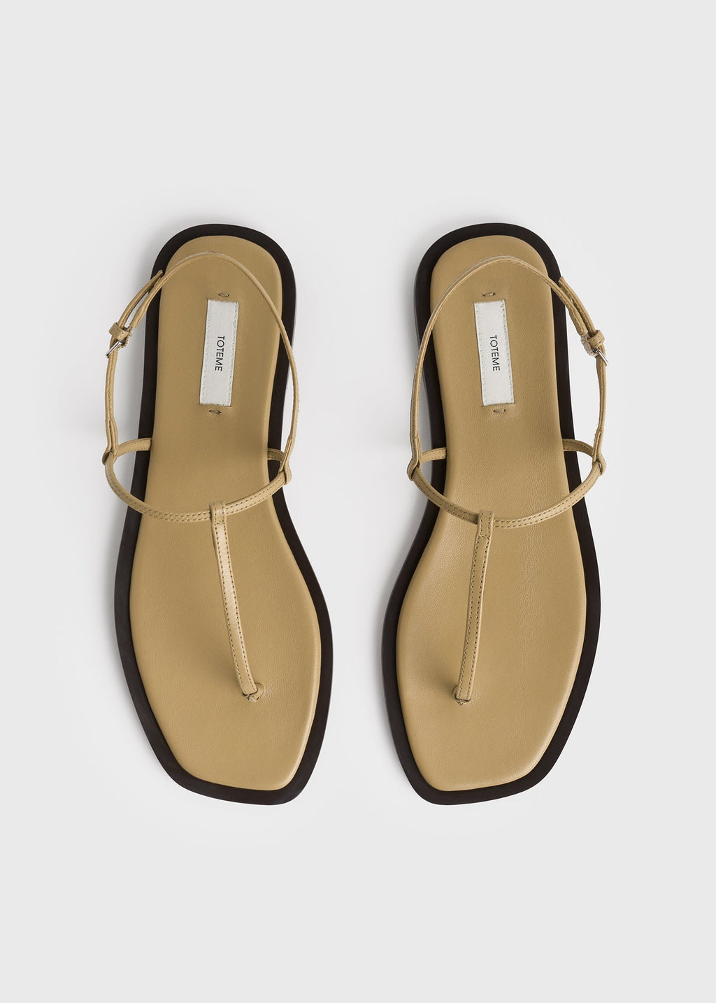 T-strap nappa sandals desert/dark brown