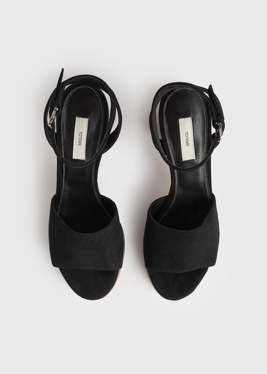 Platform suede sandals black/tan