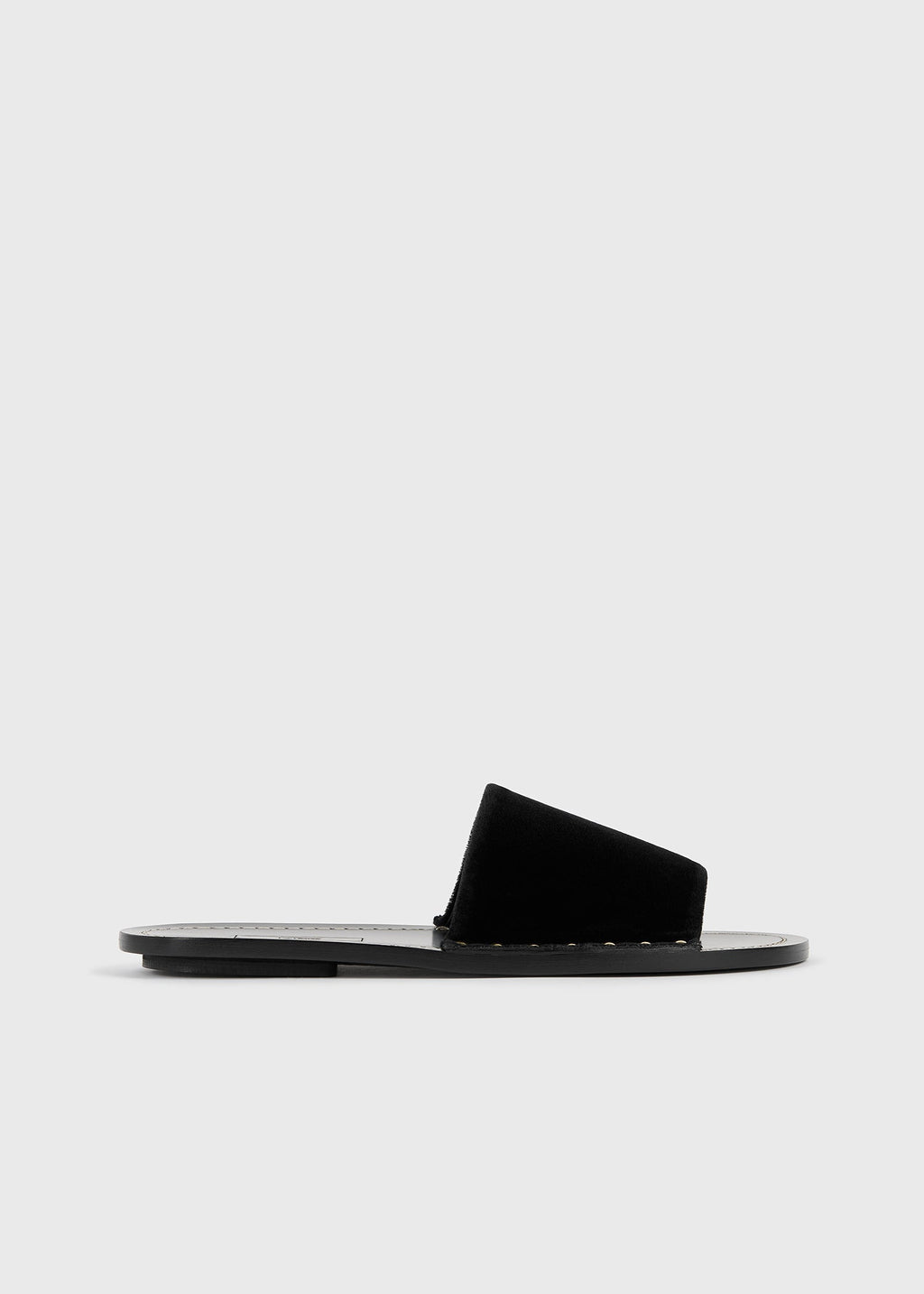 Studded velvet slides black